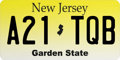 NJ license plate A21TQB