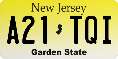 NJ license plate A21TQI