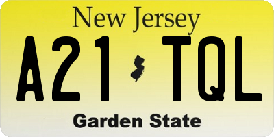 NJ license plate A21TQL