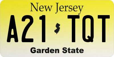 NJ license plate A21TQT