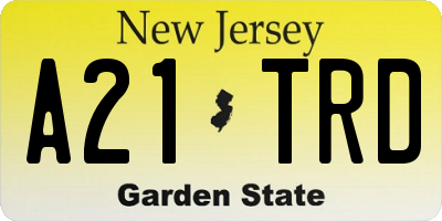 NJ license plate A21TRD