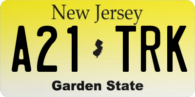 NJ license plate A21TRK