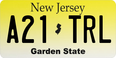 NJ license plate A21TRL