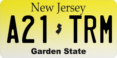 NJ license plate A21TRM