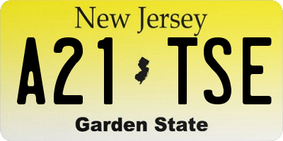 NJ license plate A21TSE