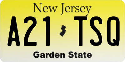 NJ license plate A21TSQ