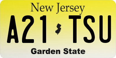 NJ license plate A21TSU