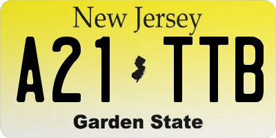 NJ license plate A21TTB