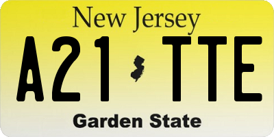 NJ license plate A21TTE