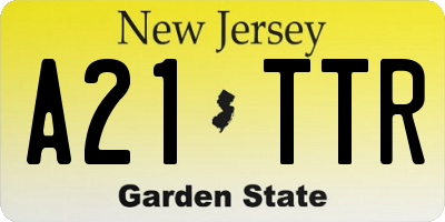 NJ license plate A21TTR