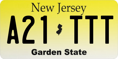 NJ license plate A21TTT