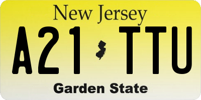 NJ license plate A21TTU