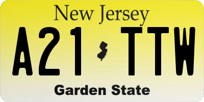 NJ license plate A21TTW
