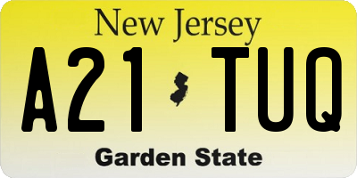 NJ license plate A21TUQ
