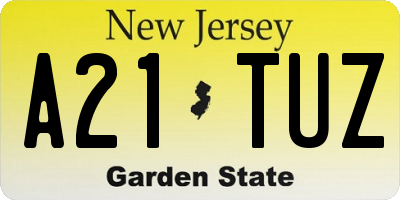 NJ license plate A21TUZ