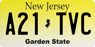 NJ license plate A21TVC