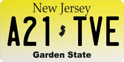 NJ license plate A21TVE