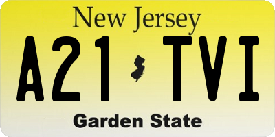 NJ license plate A21TVI