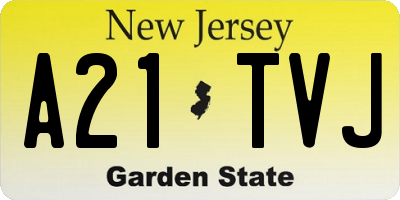 NJ license plate A21TVJ