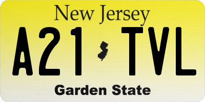 NJ license plate A21TVL