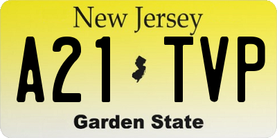 NJ license plate A21TVP