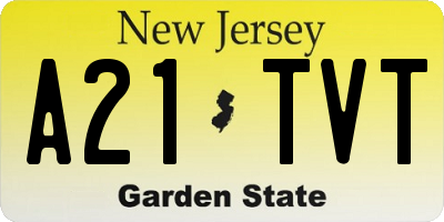 NJ license plate A21TVT