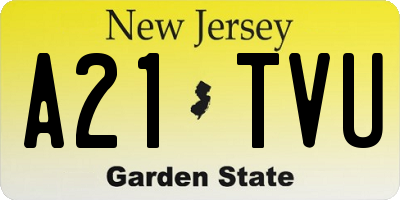 NJ license plate A21TVU