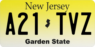 NJ license plate A21TVZ