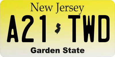 NJ license plate A21TWD