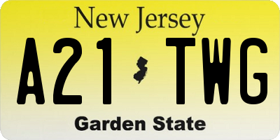 NJ license plate A21TWG
