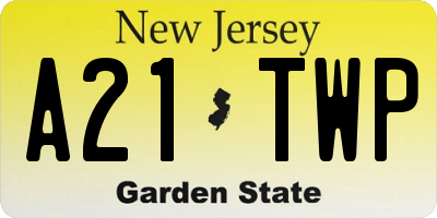 NJ license plate A21TWP