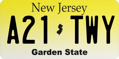 NJ license plate A21TWY