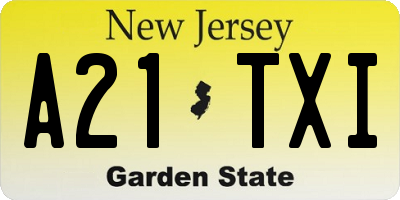NJ license plate A21TXI