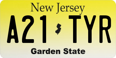 NJ license plate A21TYR