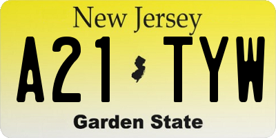 NJ license plate A21TYW