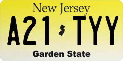 NJ license plate A21TYY