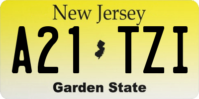 NJ license plate A21TZI