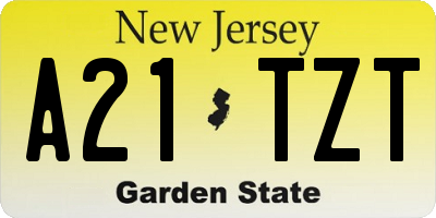 NJ license plate A21TZT