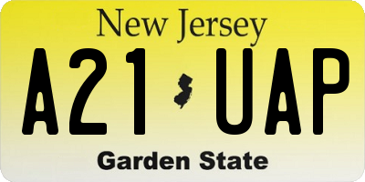 NJ license plate A21UAP