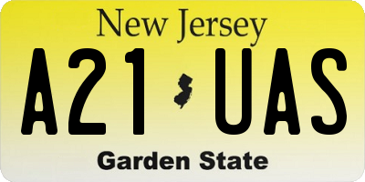 NJ license plate A21UAS