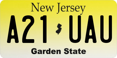 NJ license plate A21UAU