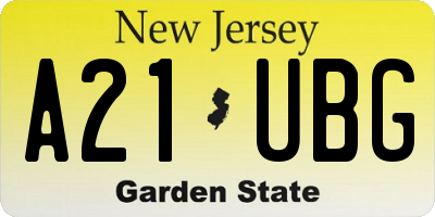 NJ license plate A21UBG