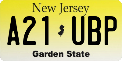 NJ license plate A21UBP