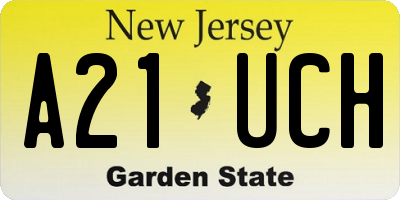 NJ license plate A21UCH