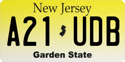 NJ license plate A21UDB