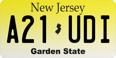 NJ license plate A21UDI