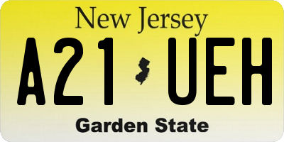 NJ license plate A21UEH