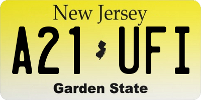 NJ license plate A21UFI