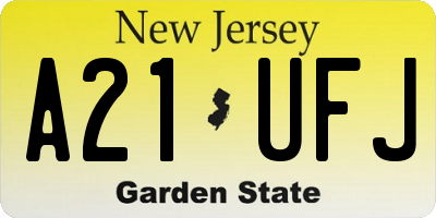 NJ license plate A21UFJ