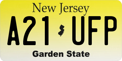 NJ license plate A21UFP